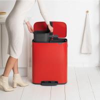 Мусорный бак 2x30 л Brabantia Bo Touch Bin красный - 7 фото