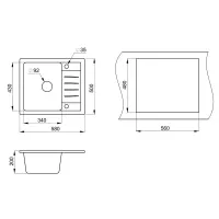 Кухонная мойка 50 см Granula Стандарт 5803 базальт - 3 фото