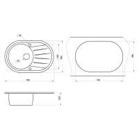 Кухонная мойка 50 см Granula Стандарт 7601 графит - 3 фото