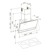 Настенная вытяжка 60 см Sirius SLTC 93 SKINNY 60 черная - 3 фото