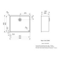 Кухонная мойка 54 см Reginox New York 50x40 Comfort PVD золотой лен - 2 фото