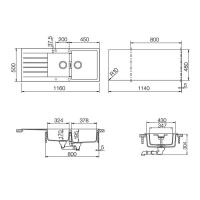 Кухонная мойка 116 см Schock Cristadur Signus 80D магма - 2 фото