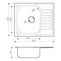 Кухонная мойка 60 см Omoikiri Kashiogawa 60-IN нержавеющая сталь - 2 фото