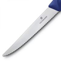 Кухонный нож для стейка и пиццы 11 см Victorinox Swiss Classic синий - 4 фото