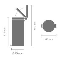 Ведро для мусора 30 л Brabantia NewIcon бежевое - 8 фото