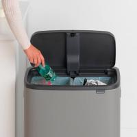 Мусорный бак 2x30 л Brabantia Bo Touch Bin серый - 7 фото