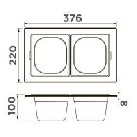 Контейнер для мойки 22х37,6 см 13 л Omoikiri DC-04-2-GB графит - 2 фото