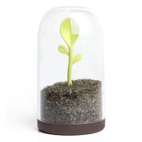 Контейнер для сыпучих продуктов 9х16х9 см Qualy Sprout Jar коричневый - 1 фото