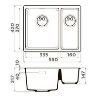 Кухонная мойка 55 см Omoikiri Solidity Kata 55-2-U-GR leningrad grey - 3 фото