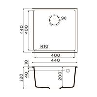 Кухонная мойка 44 см Omoikiri Solidity Bosen 44-U-BE ваниль - 3 фото