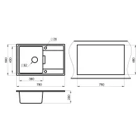 Кухонная мойка 50 см Granula 7804 алюминиум - 3 фото