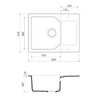 Кухонная мойка 65 см Omoikiri Solidity Yonaka 65-BE ваниль - 2 фото