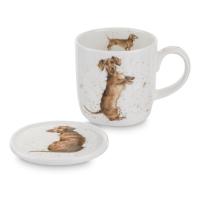 Кружка с подставкой Такса 310 мл Royal Worcester Забавная фауна - 3 фото