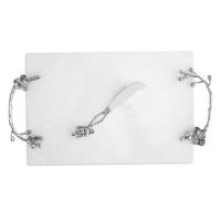 Доска для сыра с ножом 45х25 см Michael Aram White Orchid белая - 2 фото