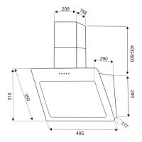 Настенная вытяжка 49,5х29 см Exiteq EX-1025 белая - 6 фото