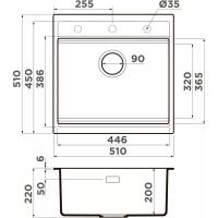 Кухонная мойка 44,6 см Omoikiri Kitagawa 51-WH белая - 2 фото