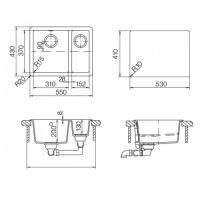 Кухонная мойка 55 см Schock Cristadur Soho 60 Plus аворио - 2 фото