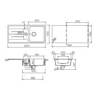 Кухонная мойка 100 см Schock Cristalite Element 60D саббиа - 2 фото