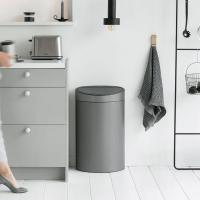 Мусорный бак 40 л Brabantia Touch Bin серый - 5 фото