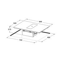 Индукционная варочная панель с вытяжкой 80х52 см Fulgor Milano FCLHD 8041 HID TS BK2 черная - 2 фото