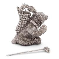 Набор шпажек с подставкой Медведь Vagabond House Woodland Creatures 7 пр оловянный - 4 фото