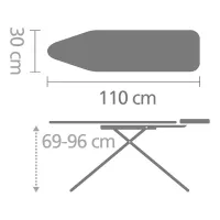 Гладильная доска 110х30 см Brabantia белая - 7 фото