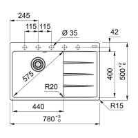 Кухонная мойка 78 см Franke Centro CNG 611/211-78 TL черный матовый - 2 фото