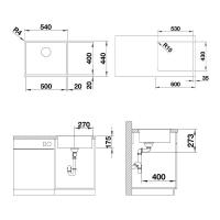 Кухонная мойка 54 см Blanco Zerox 500-IF dark steel - 2 фото