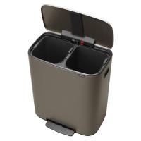 Мусорный бак с педалью 30+30 л Brabantia Bo Pedal Bin платиновый - 3 фото