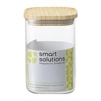 Банка для хранения 1,1 л Smart Solutions Glass Bamboo прозрачная - 3 фото