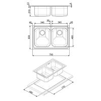 Кухонная мойка 79 см Smeg Alba SP792N состаренное серебро - 1 фото