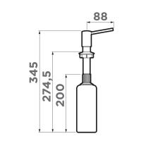 Дозатор 500 мл Omoikiri OM-02-BL-P черный - 2 фото