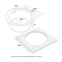 Кухонная мойка кварцевая 48 см Paulmark Gelegen Quarz BL черная - 4 фото