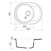 Кухонная мойка 62 см Omoikiri Solidity Manmaru 62-BE ваниль - 3 фото