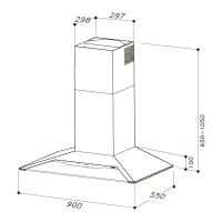 Настенная вытяжка 90 см Sirius SLTC 97 JEEG 90 белая - 3 фото