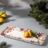 Сервировочное блюдо 38х17 см Mix&Match Home Happy Star белое - 8 фото
