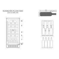 Встраиваемый винный шкаф на 32 бутылки Dunavox Flow DAUF-32.78DSS стальной - 7 фото