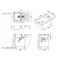 Кухонная мойка 79 см Alveus Cadit 70 Concrete - 2 фото