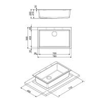 Кухонная мойка 79 см Smeg Quadra VZ79B белая - 2 фото