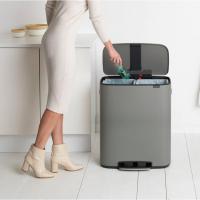 Мусорный бак с педалью 30+30 л Brabantia Bo Pedal Bin минерально-серый - 9 фото