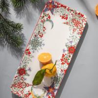 Сервировочное блюдо 38х17 см Mix&Match Home Happy Star белое - 9 фото