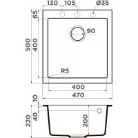 Кухонная мойка 40 см Omoikiri Bosen 47A-GR leningrad grey - 2 фото