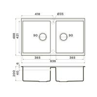 Кухонная мойка 83,6 см Omoikiri Solidity Kitagawa 83-2-U-GB графит - 2 фото