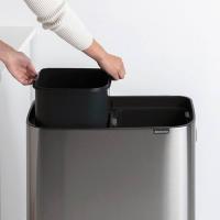 Мусорный бак 2x30 л Brabantia Bo Touch Bin Hi стальной - 6 фото