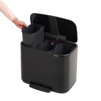 Мусорный бак 33 л Brabantia Bo Pedal Bin черный - 6 фото