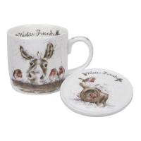 Кружка с подставкой Осёл и малиновка 310 мл Royal Worcester Забавная фауна - 2 фото