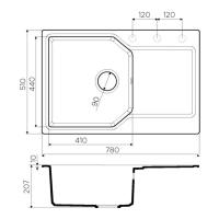 Кухонная мойка 78 см Omoikiri Solidity Yonaka 78-BL черная - 2 фото