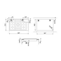 Газовая варочная панель 87 см Smeg Classica PGF95-4 - 13 фото