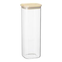 Банка для хранения 2,2 л Smart Solutions Glass Bamboo прозрачная - 6 фото