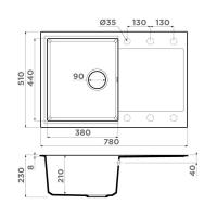 Мойка кухонная 51 см Omoikiri Daisen 78T-EV эверест - 2 фото